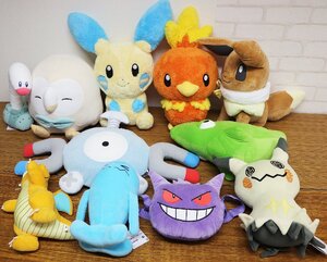 M◇中古品◇ポケモン ぬいぐるみ等 まとめてセット イーブイ/マイナン/アチャモ/モクロー/コイル/トランセル/ミミッキュ/BANPRESTO 等