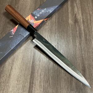 ZAKURI 刺身包丁 柳刃 210mm 21cm 青紙一号 青一鋼 黒打ち仕上げ 両刃　土佐打刃物 