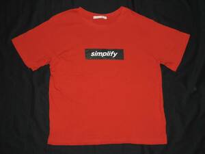 ☆simplifyプリント赤の半袖Tシャツ☆Mサイズ☆ 