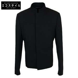 美品/国内正規/22年製 Dior HOMME ディオールオム 283C251A4739 ウール オフィサーカラー ジャケット 48 ブラック メンズ