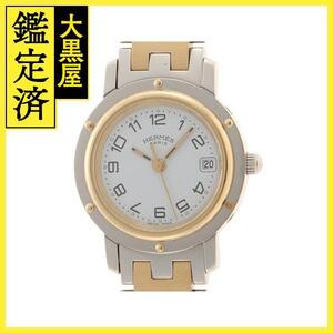 HERMES　エルメス　クリッパー　CL4.220　SS/GP　女性用クオーツ時計【473】