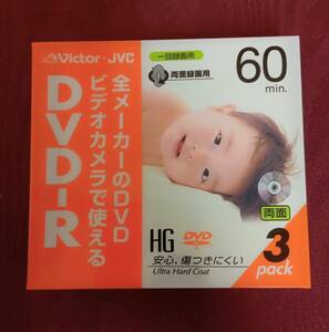 【Victor DVD-R 60min 3枚】未開封 レトロ 動作未確認 ビデオ【B6-3-4】0704