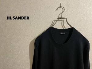 ◯ イタリア製 JIL SANDER サイド スリット シルク ニット / ジルサンダー セーター ブラック 黒 M Mens #Sirchive