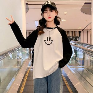 【5枚まとめ】 【新品】130~170cm 子供服 長袖 ロングTシャツ 【軽量】【薄手】 女の子 ロンt ブラック カットソー