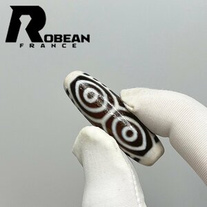 逸品 EU製 定価5万円★ROBEAN・チベット老玉髄・天珠★パワーストーン アクセサリー 天然石 瑪瑙 金運 お守り 約39.2*12.6mm 1004T016