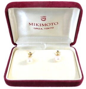 【ト足】K14 MIKIMOTO ミキモト パール イヤリング ジュエリー レディース アクセサリー CF063CSS63