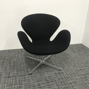 スワンチェア 肘付 ラウンジチェア 3320 Fritz Hansen フリッツハンセン ブラック 中古 IM-865000B