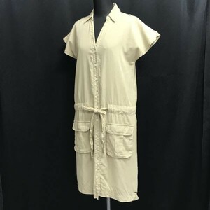 トミーヒルフィガージャパン☆TOMMY HILFIGER☆麻53％ノースリーブ/シャツワンピース【サイズM/ベージュ/beige】春夏/Tops/Dress◇zBH693