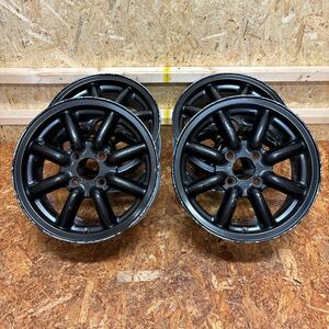 希少サイズ☆ブラックレーシング☆8スポーク☆14×6J+40☆100/4穴☆軽サイズ　走り屋　JDM