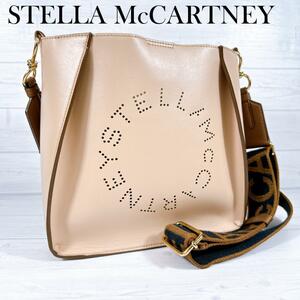 STELLA McCARTNEY ステラマッカートニー ミニショルダーバッグ サークルロゴ クロスボディ ボディバッグ 700073 ベルトロゴ ベージュ系