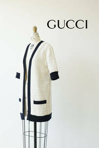 GUCCI グッチ ノーカラー ツイード コート ジャケット size M 1022791