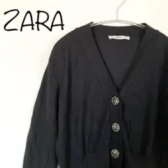 【ZARA】カーディガン　ショート丈　クロップド　ブラック