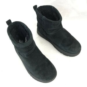 アグ/UGG☆ビブラムソール/ムートンブーツ【24.0/黒/BLACK】F27188G/レディース/Shoes◇bQ-459