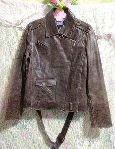 茶色ブラウン豚皮100%コート/外套/アウター Brown pig skin 100% coat mantle