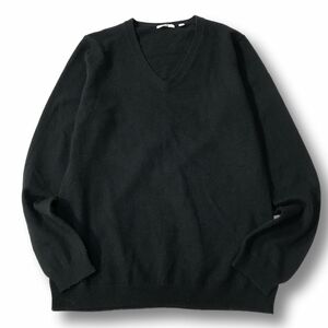 《良品◎》UNIQLO ユニクロ★上質カシミヤ100％*Vネックニット*セーター*ブラック*サイズXL(LW1609)◆S60