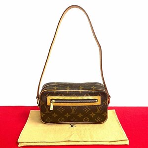 ほぼ 未使用 袋付 LOUIS VUITTON ルイヴィトン ポシェット シテ モノグラム レザー ワン セミ ミニ ショルダーバッグ ブラウン 1kmk108-2