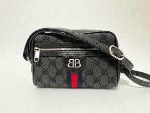 GUCCI グッチ BALENCIAGA バレンシアガ ハッカー プロジェクト カメラバッグ ショルダーバッグ キャンバス ブラック 680128 超美品