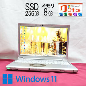 ★美品 高性能8世代4コアi5！SSD256GB メモリ8GB★CF-SV7 Core i5-8350U Webカメラ Win11 MS Office2019 Home&Business ノートPC★P73102