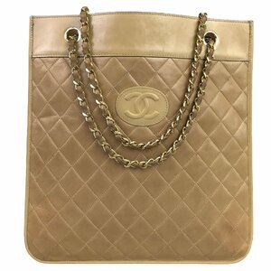 【1円～】シャネル CHANEL バッグ ハンドバッグ トートバッグ チェーントート マトラッセ レザー ラムスキン ブラウン ココマーク 中古