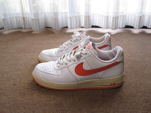 NIKE AF1 Lo ナイキ エアエアフォース1 スニーカー US10/28cm ホワイト/オレンジ USED 315122-181