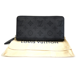 【中古】Louis Vuitton ルイヴィトン 　マヒナ　ジッピーウォレット　M61867　ラウンドファスナー長財布　ノワール（黒）