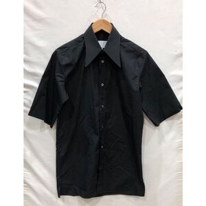 【Maison Margiela】メゾンマルジェラ Pointed collar shirt ブラック メンズ 半袖シャツ Mサイズ コットン sr67dr0009 ts202407