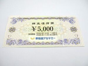 ☆未使用 早稲田アカデミー 株主優待券 5000円 1枚 2025年11月30日まで 早稲アカ ワセアカ 集学舎 ExiV SPICA 野田クルゼ クオ―ド☆