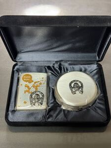 zippo blood stain シルバーメタル スカル ドクロ 銀仕上げ 2006年製 骸骨 髑髏 デットストック 専用ベロアケース 保証書 灰皿