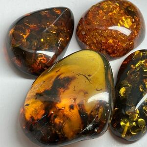 ［天然本琥珀4点おまとめ319.5ct］U ルース 裸石 宝石 ジュエリー jewelry アンバー こはく amberコハク DD4