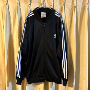 90S adidas 万国旗タグ トラックジャケット サイズL ブラック 状態良し ゆったりサイズ