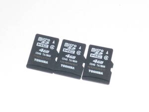 動作保証！送料無料！TOSHIBA microSDHC 4GB クラス④ 3枚セット