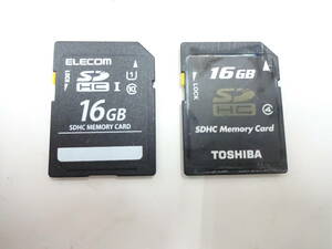 TOSHIBA ELECOM　SDHCメモリーカード　16GB　２枚セット　中古動作品