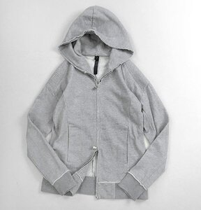 1円～ ★ wjk ◆ biker Hi-neck parka バイカー ハイネック パーカ グレー Mサイズ スウェット ブルゾン ダブルジェイケイ ◆5/MU31