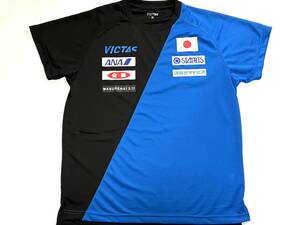 ヴィクタス 全日本Tシャツ JAPAN オリンピック サイズ M VICTAS 青色 ビックロゴ 希少品 中古品