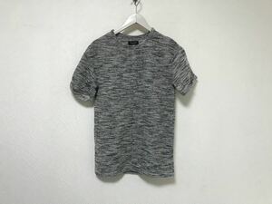 美品本物ザラマンZARAMANコットンスラブ半袖Tシャツメンズサーフアメカジミリタリービジネススーツ黒ブラック白柄トルコ製S