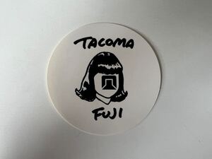 タコマフジレコード TACOMA FUJI RECORDS ステッカー 白x黒 全長 9cm