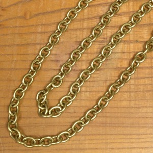 アズキチェーン 真鍮製 クラフトパーツ 環サイズ約15×12mm [ 10cm ] くさり クサリ ウォレットチェーン 丸カン