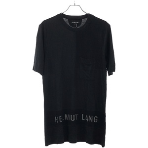 HELMUT LANG ヘルムート ラング Mesh Combo Tee ロゴメッシュTシャツ ブラック M ITU7LSHUM8TT