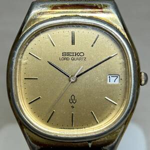 ●【YH-0483】中古品 SEIKO セイコー LORD QUARTZ ロードクォーツ 腕時計 8242-5000 クオーツ ゴールド文字盤 不動品 ベルト社外品 