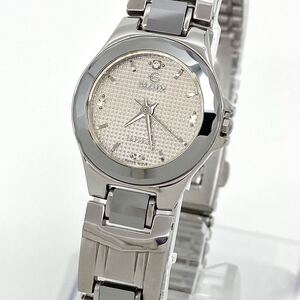 美品 腕時計 レディース ELGIN クォーツ quartz Swiss サファイア Sapphire シルバー silver EL-2357L エルジン Watch Y2082