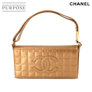 シャネル CHANEL チョコバー ショルダー バッグ レザー ゴールド ゴールド 金具 ヴィンテージ Chocolate bar Bag 90244043