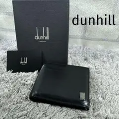 dunhill ダンヒル 二つ折り財布 ブラック レザー 金具ロゴ