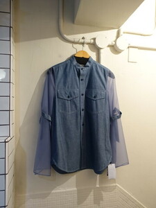 ◎HYKE ハイク　シアースリーブ　シャツ　新品同様　23SS　定価28600円　15194-1801　サイズ01