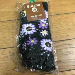 新品未使用　Burano 靴下 19～21cm 花柄