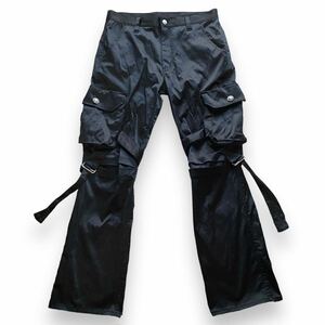 00s Archive satin flare cargo pants ifsixwasnine lgb KMRii yasuyuki ishii 14th addiction rare goa g.o.a fuga civarize buffalo bobs