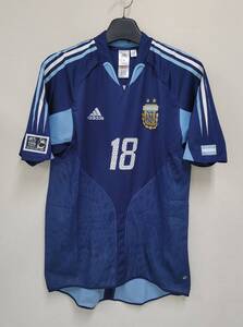 04-05アルゼンチン Argentina AFA(A) #18 メッシ Messi 半袖 adidas U-20仕様 O or 2XO