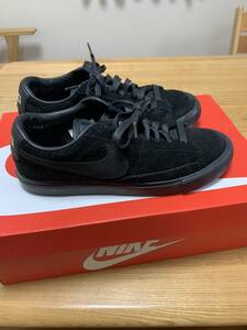 ナイキ NIKE ブラックコムデギャルソン ブレイザーロー プレミアム BLAZER LOW PREM スエード スニーカー ロゴ 24cm 黒 ブラック 