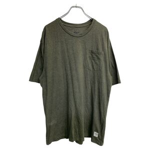 Eddie Bauer 半袖 プリント Tシャツ Lサイズ エディーバウアー ポケット オリーブ 古着卸 アメリカ仕入 t2409-4249