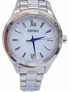 SEIKO◆ソーラー腕時計/アナログ/-/WHT/SLV/1B21-0AS0