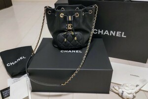 新品同様【百貨店購入】CHANEL シャネル マトラッセ バッグ 黒 キャビアスキン ★ ショルダー 斜め掛け 2way チェーンバッグ 巾着型